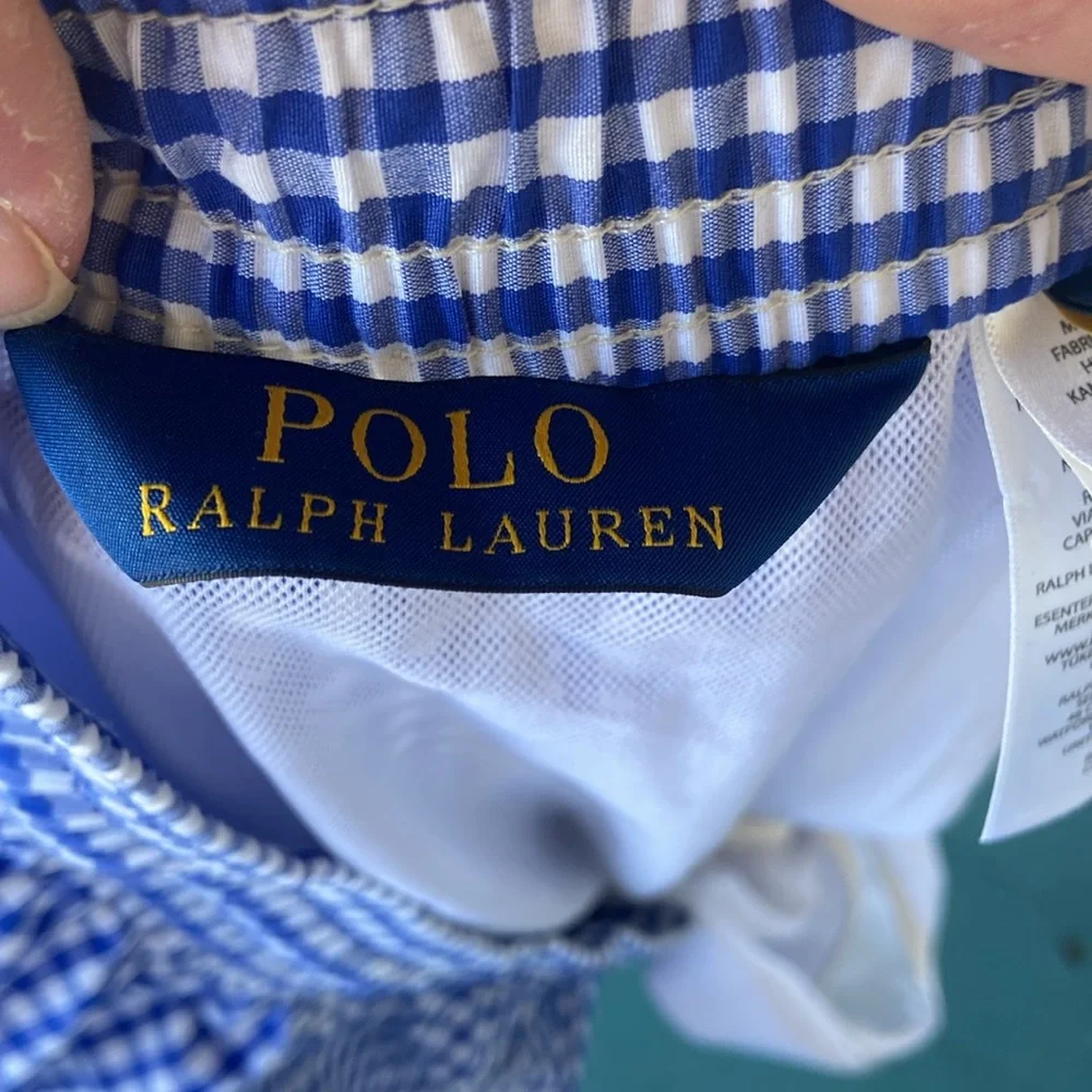 POLO Ralph Lauren Swim Trunks.‎ Blue gingham. Size 2XB